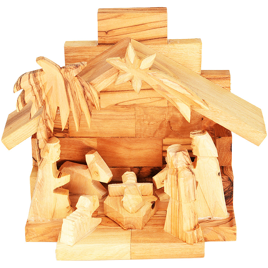 Christmas Nativity Scene - 100% Olive Wood - Made in Bethlehem - 5"