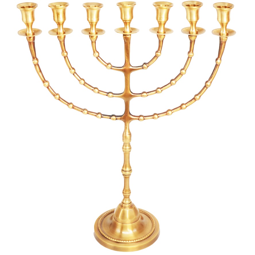 Classic Menorah from the Holy Land – Brass 17.5″