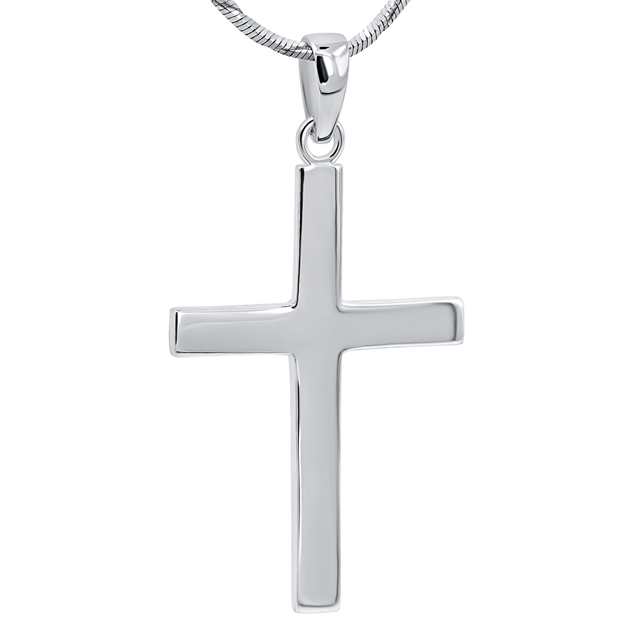 Traditional Sterling Silver Cross Pendant – Made in Jerusalem – 1.5″ inch