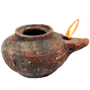 Herodian Clay Oil Lamp - Second Temple Period Antique replica (side view)
