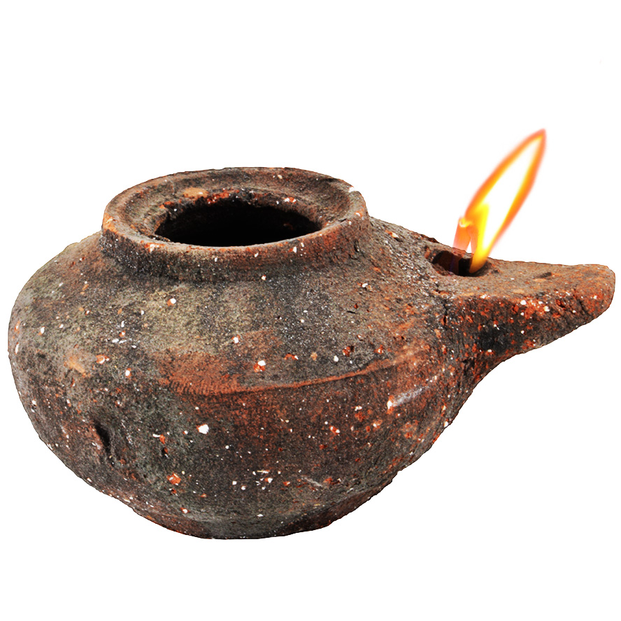 Herodian Clay Oil Lamp – Second Temple Period Antique replica (side view)