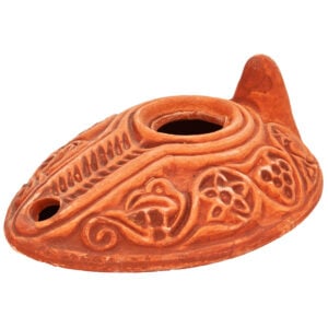 Biblical Replica Clay Oil Lamp - Made in the Holy Land