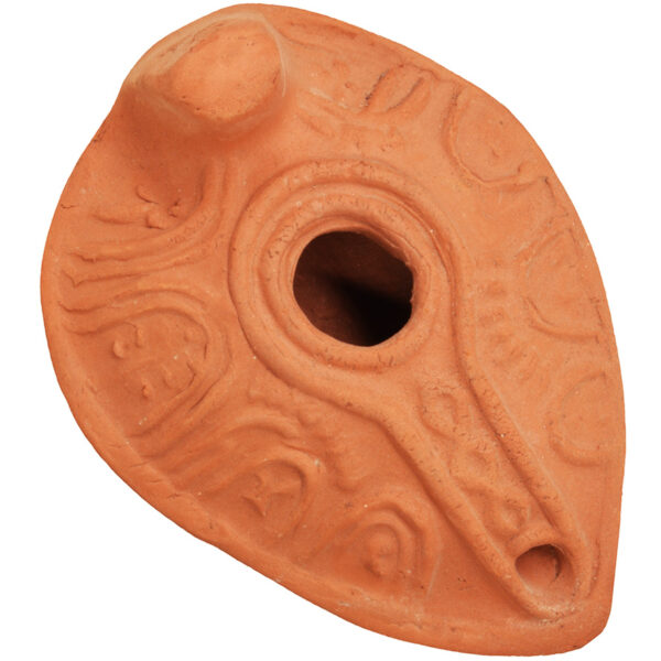 Replica Clay Oil Lamp - Byzantine Early Christian Period  (top view)