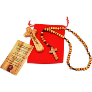 Olive Wood 'JERUSALEM' Comfort Cross & Rosary - Gift of Faith