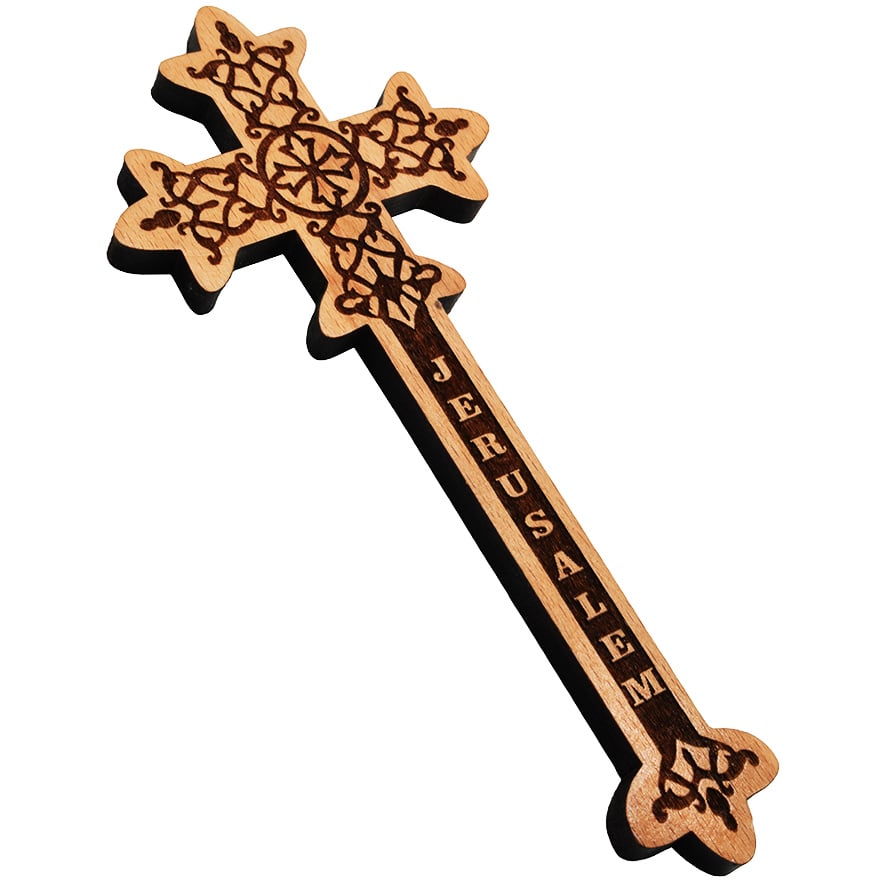 Coptic Bishop’s Cross – Decorated Wood from Jerusalem