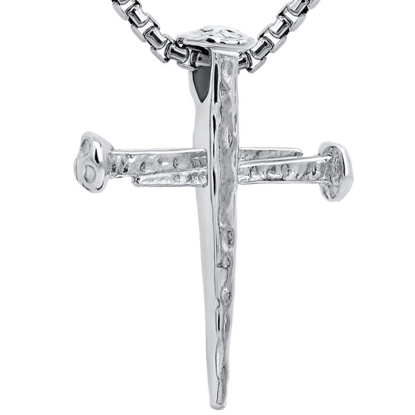 'Cross of Nails' Sterling Silver Pendant - Medium