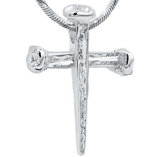 'Cross of Nails' Sterling Silver Pendant - Small