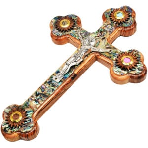 Cross and Crucifix - Olive Wood Mother of Pearl 3 Incense