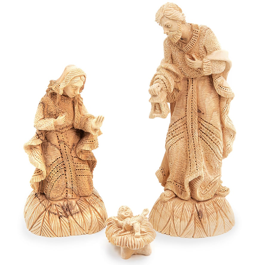 Exclusive 'Holy Family' Figurines in Grade A Olive Wood