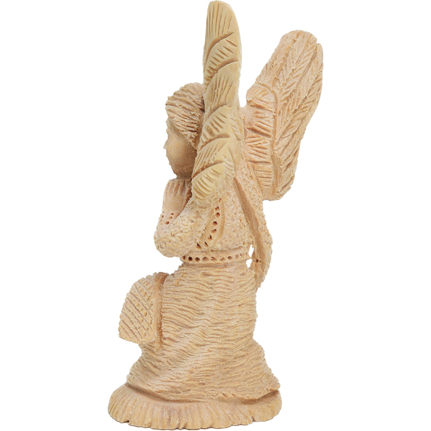 Angel from the back carved from olive wood