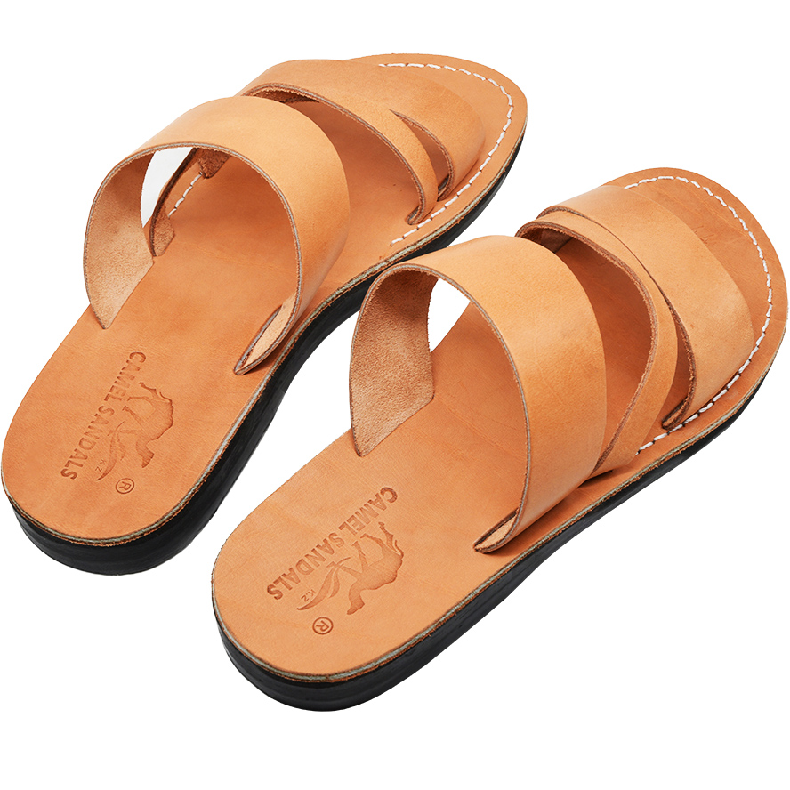 ‘The Disciple’ Jesus Sandals – Made in Israel – Natural Tan Leather (back view)