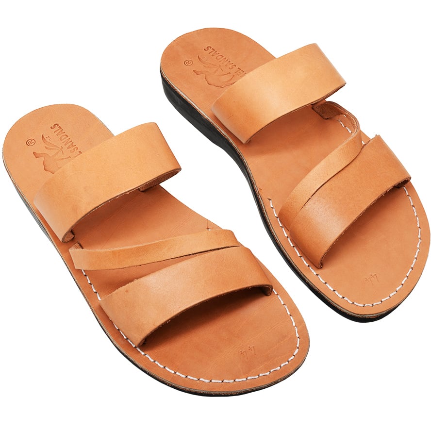 'The Disciple' Jesus Sandals - Made in Israel - Natural Tan Leather
