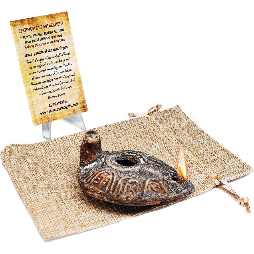 Early Christian ‘Wise Virgins’ Clay Lamp from Jerusalem with Galilee Oil
