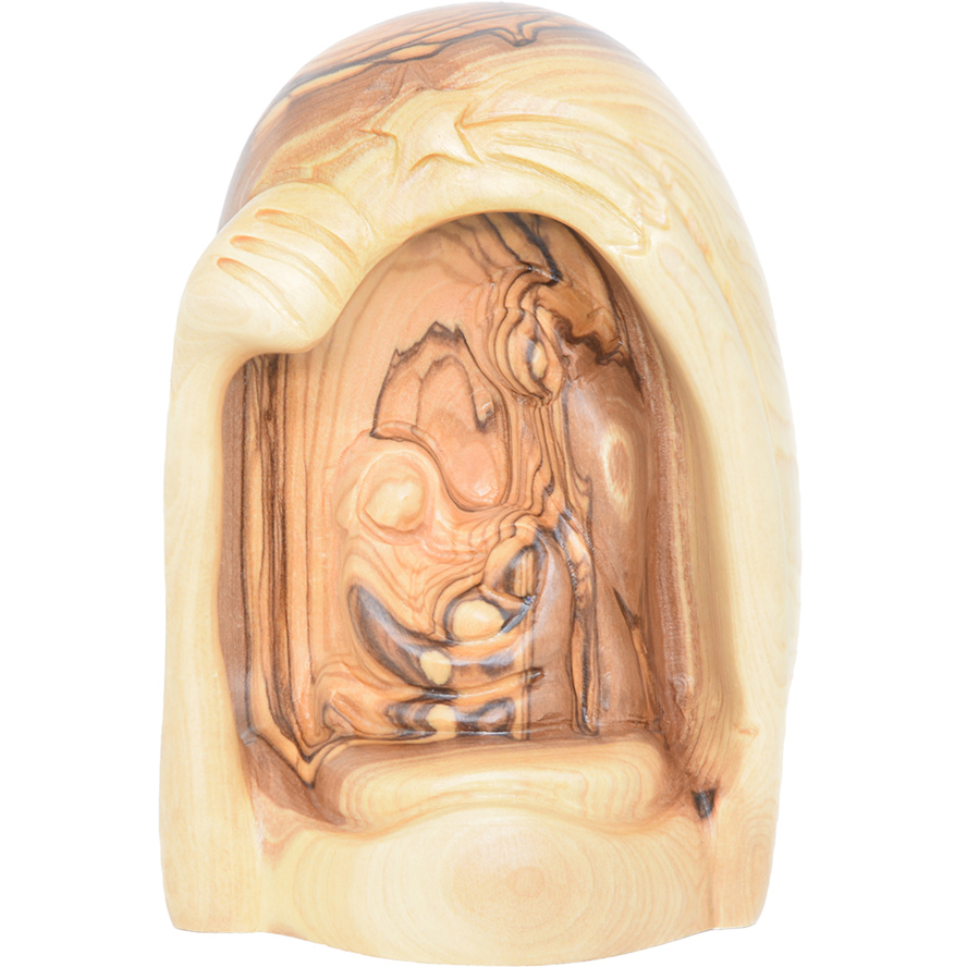 Olive Wood Nativity Scene - Shaped as an Egg - Made in Israel - 4.5"
