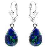 Solomon Stone Hanging Teardrop Earrings in Sterling Silver