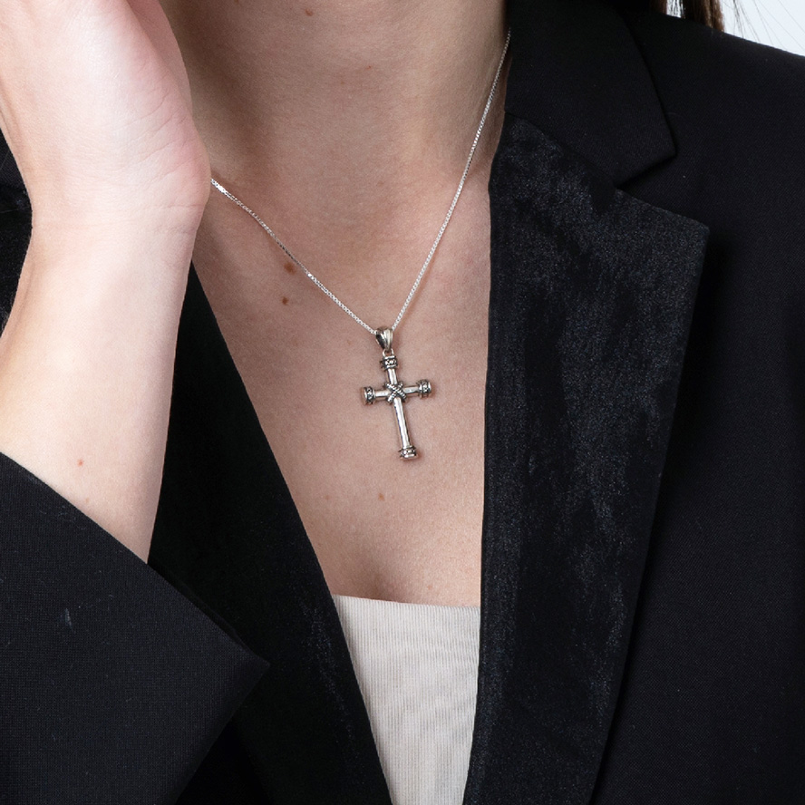 ✟ Sterling Silver Cross Necklace - Embrace Your Cross (featuring the model)