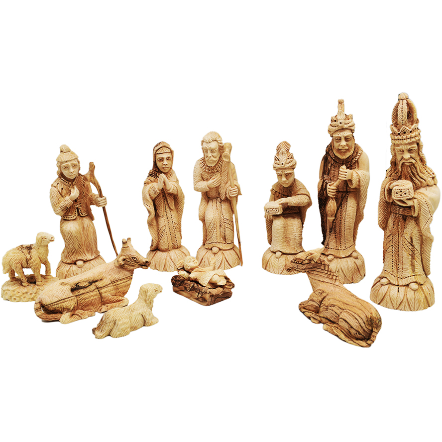 Exclusive Olive Wood Nativity Set Figurines – Made in Bethlehem