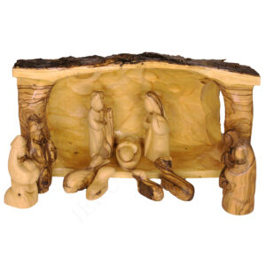 Christmas Nativity Log from Bethlehem - Olive Wood - Faceless