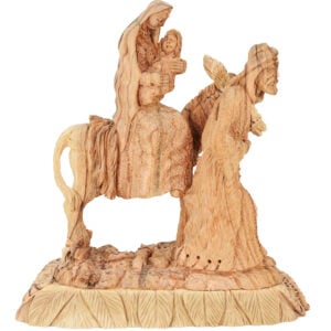 'Flight into Egypt' Olive Wood Carving - Made in Israel - 7"