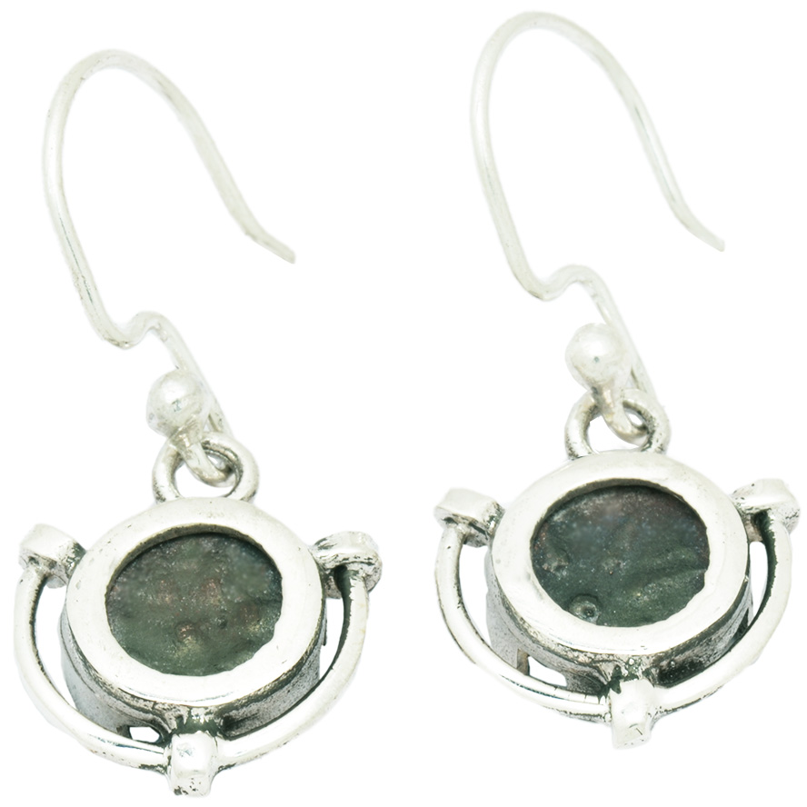 Genuine "Widow's Mite" Earrings - Designer Sterling Silver Frame