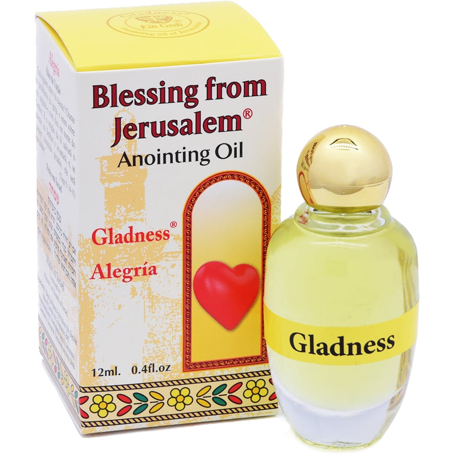 Blessing from Jerusalem 'Gladness' Anointing Oil - Holy Prayer Oil from Israel - 12 ml