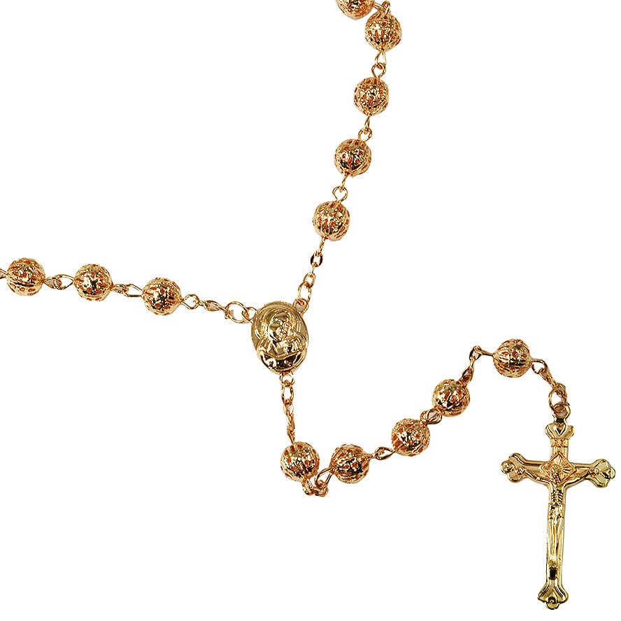 Catholic Rosary – Rosaries with Soil from Jerusalem – Gold Beads
