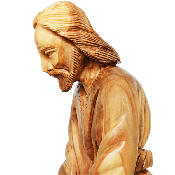 'Jesus Washes the Feet of Peter' Olive Wood - detail