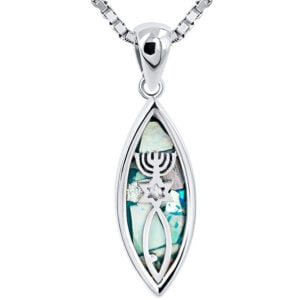 Roman Glass 'Grafted In' Messianic Seal - Sterling Silver Pendant