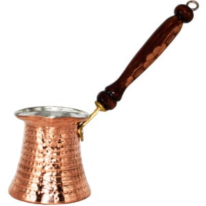 Turkish Coffee Pot - Hammered Copper Finish made in Jerusalem (side)