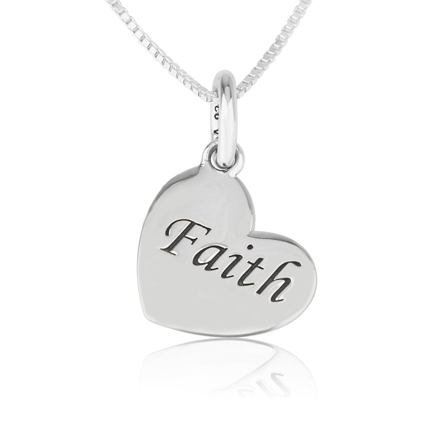 Heart of Faith - Sterling Silver Necklace by Marina Jewelry