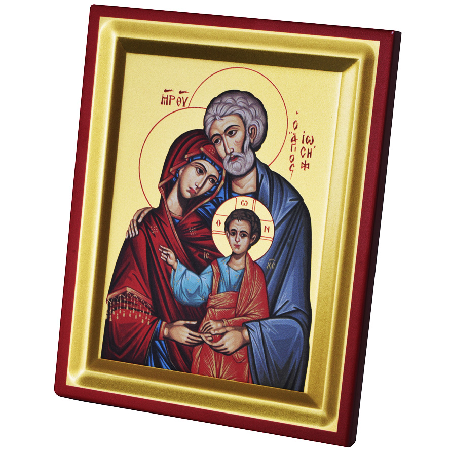 The Holy Family - Byzantine Icon Replica - Silk Screen on Wood (large)