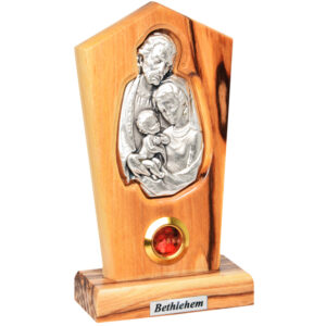 Holy Family' Olive Wood Ornament with Incense - Made in Bethlehem