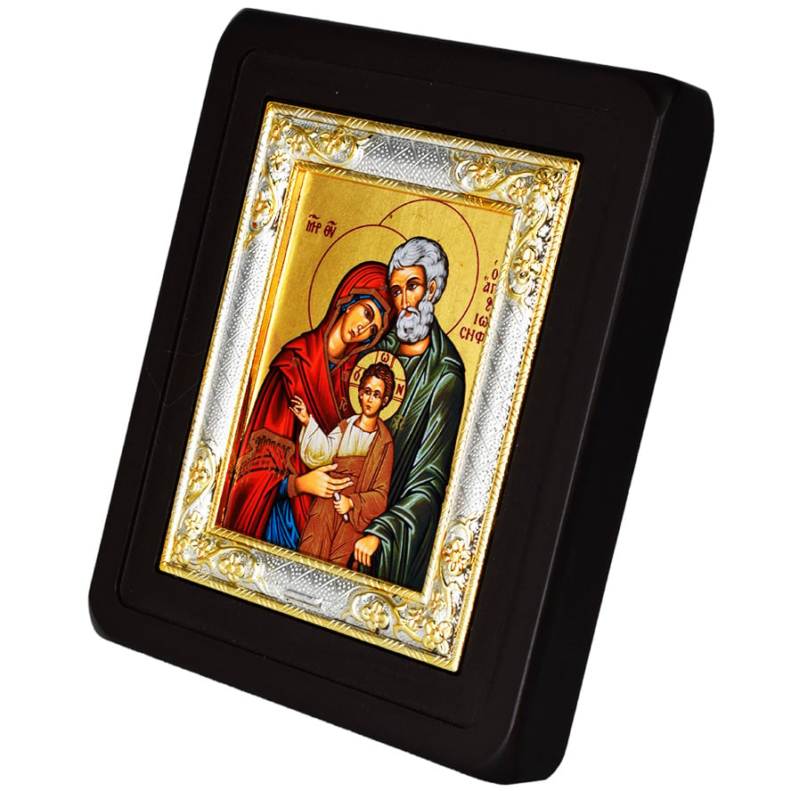 The Holy Family – Replica Byzantine Icon – Silver Plated