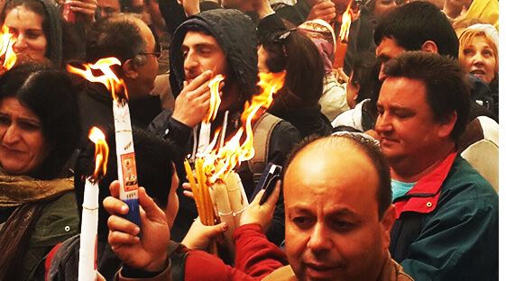 Holy Fire celebration at the Church of the Holy Sepulcher