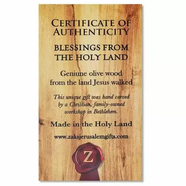 Holy Land Certificate of Authenticity