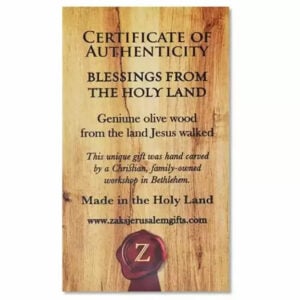 Olive wood certificate of authenticity