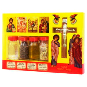 Catholic Holy Land Elements Kit with Olive Wood Crucifix