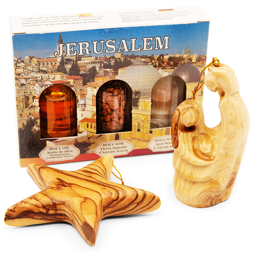 Christmas Package – Holy Land Elements and Olive Wood Decorations