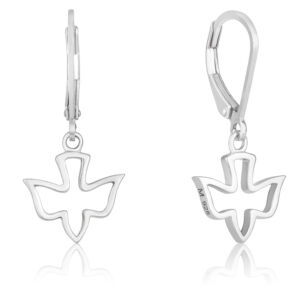 Holy Spirit Dove - Sterling Silver Earrings - Made in Israel by Marina Jewelry