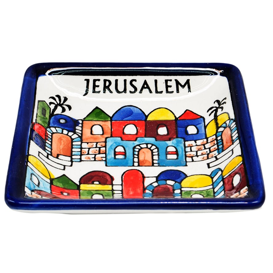Jerusalem’ Armenian Ceramic Snack Dish from the Holy Land