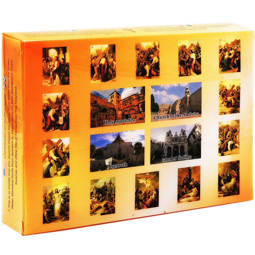 Blessing from Jerusalem – Holy Land Elements Kit – Olive Wood Cross (back of gift box)