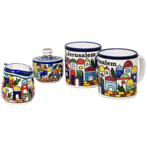 Armenian Ceramic Jerusalem 'Tea for Two' Set - Made in the Holy Land