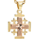 Jerusalem Cross' 14k Yellow & Rose Gold 'Bright Morning Star' Pendant