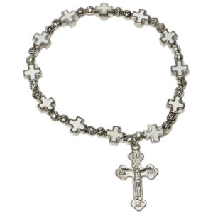 12 'Jerusalem Cross' Beads with Crucifix Bracelet from the Holy Land