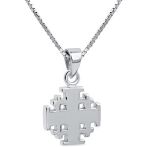 Center of the World 'Jerusalem Cross' Silver Pendant (with chain)