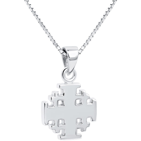'Jerusalem Cross' Sterling Silver Gospel Pendant - 1.2 Gram (with chain)