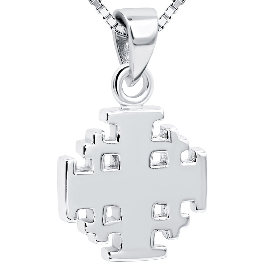 ‘Jerusalem Cross’ Sterling Silver Gospel Pendant – 1.2 Gram