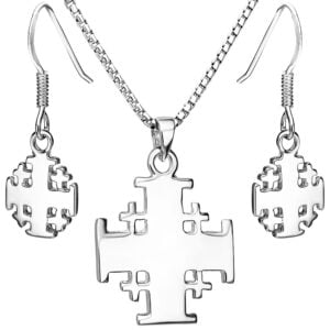 'Jerusalem Cross' Jewelry Set in Sterling Silver - Size Options