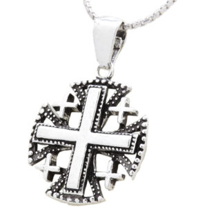 Templar Jerusalem Cross' Decorated Sterling Silver Pendant