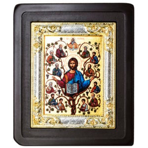 Christ the True Vine' with His 12 Disciples - Icon on a stand